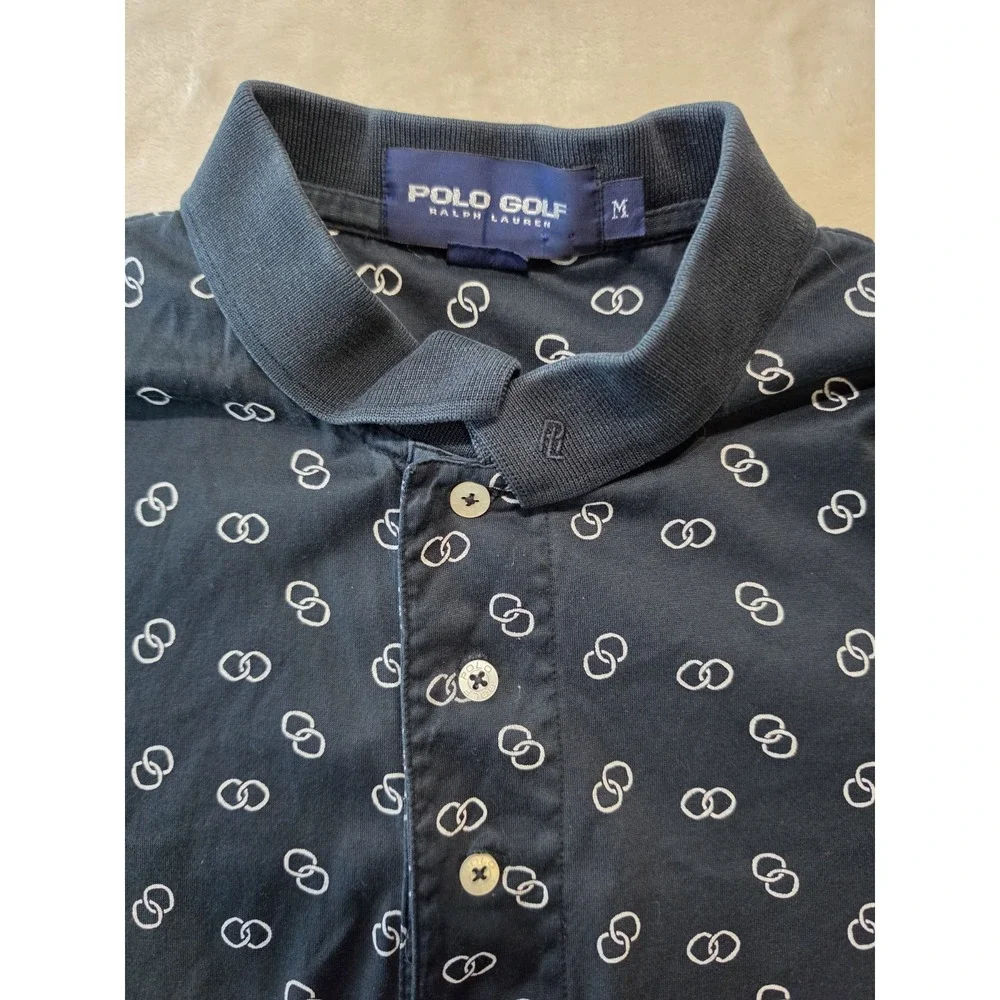 Polo Golf Ralph Lauren All Over Print Golf‎ Black Shirt XL
